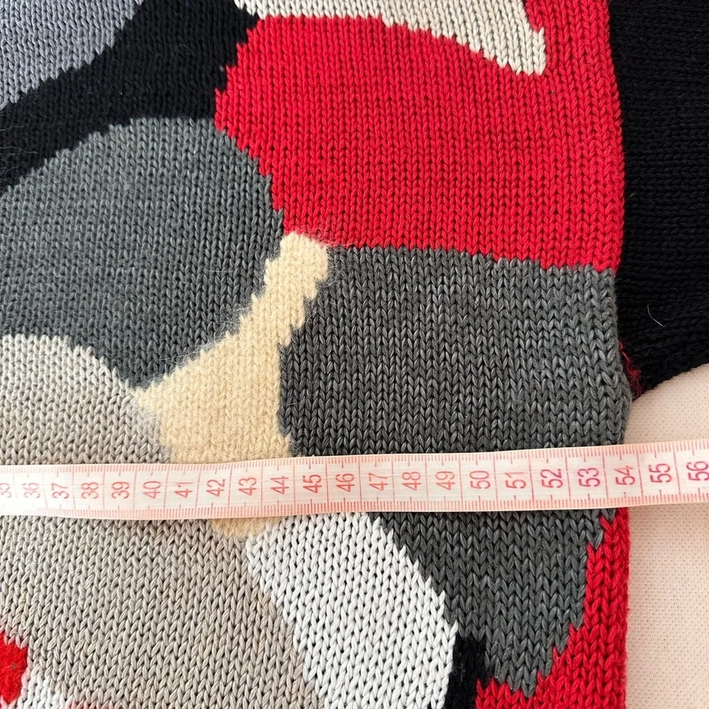 80s vintage black and red tennis sweater ptp 21 - Picture 6 of 10